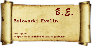 Belovszki Evelin névjegykártya